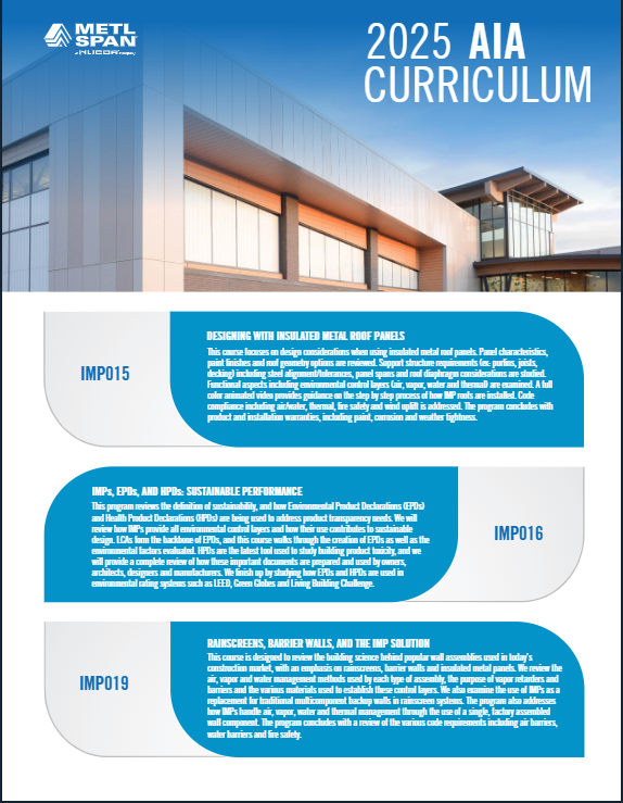 AIA continuing education for Metl-Span.  